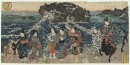 Frauen auf dem Ufer auf Enoshima