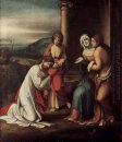 Avgång av Kristus från Mary med Mary och Martha Systrarna O