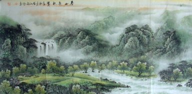 Waterfall - Lukisan Cina