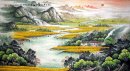 Berg, flod - kinesisk målning