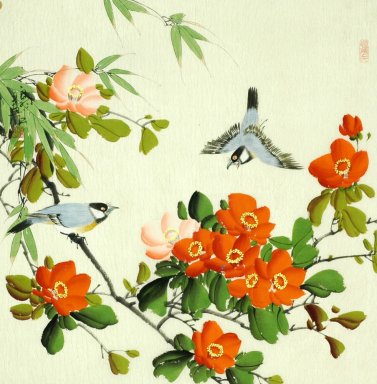 Birds & Flowers - Pittura cinese