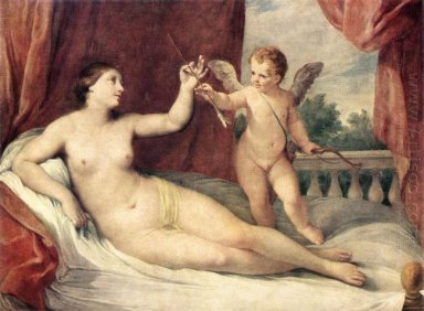 Reclining Venus med cupiden
