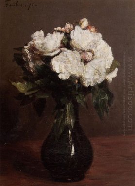 Rosas brancas em um vaso verde 1871