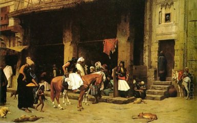 Uma cena da rua no Cairo