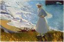 Maria à La Plage de Biarritz 1906