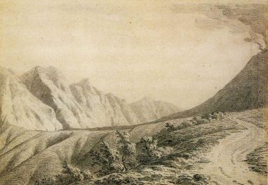 Studie av terrängen nära Vesuvius
