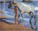Waschen Der Pferde 1909