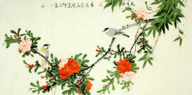 Vogels&Bloemen - Chinees schilderij