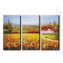 Handgemaltes Ölgemälde Landschaft - Set von 3 1211-LS0226