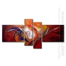 Hand-painted Oil Painting Abstract Oversized Wide - Set of 4