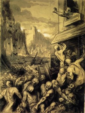 Der Aufruhr oder Revolution Szene von oder Zerstörung von Sodom
