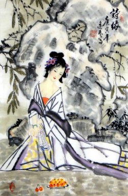 Belle peinture dame chinoise