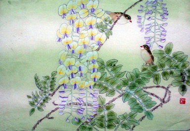 Fåglar-Flowe - kinesisk målning