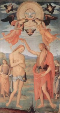 Retablo de San Agustín escena del bautismo de Cristo 1510
