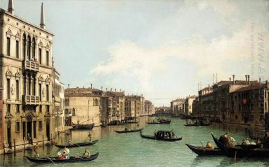 veneza o grande canal olhando para o norte a leste de Palazzo Ba