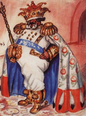König trägt eine Krone und lila 1925