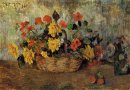 capucines dahlias dans un panier 1884