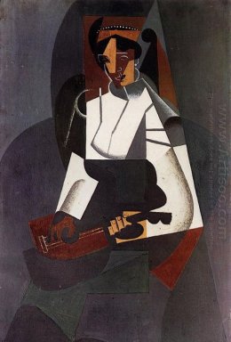 Frau mit einer Mandoline Nach Corot 1916