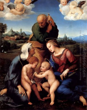 Den heliga familjen med Saints Elizabeth och John (eller The Can