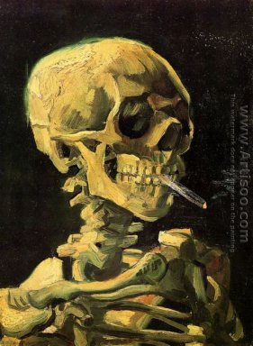 Skull Dengan Rokok Membakar