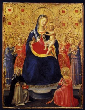 Oskuld och barn med Sts Dominic och Catherine av Alexandria