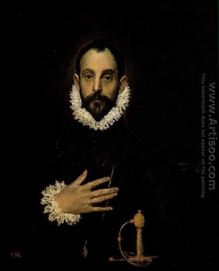 Дворянин с его руку на грудь 1583-85