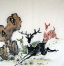 Deer - Peinture chinoise