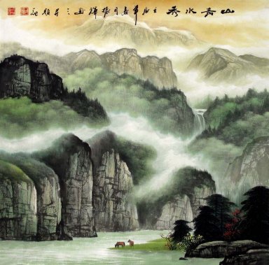 Bergen, water - Chinees schilderij