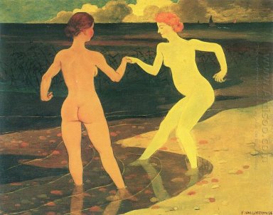 Kvinna med Maid Bathing 1896