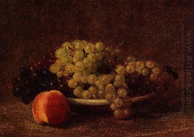 Stilleben med druvor och en Peach 1895