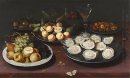 Still Life Of Fruit And A Plate Of Oysters