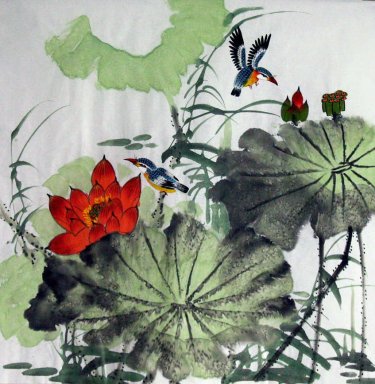 Lotus Chinees schilderij