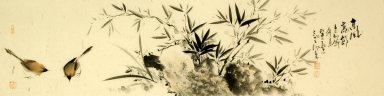 Bamboo & Birds - Pittura cinese