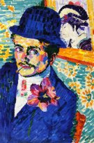 Man met Een Tulp Ook bekend als Portret van Jean Metzinger