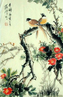 Oiseaux et fleurs - Peinture chinoise