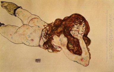 female nude lying on her stomach 1917