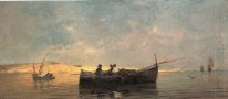 Barca da pesca al tramonto