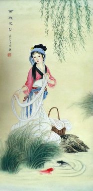 Beautiful Lady - Lukisan Cina