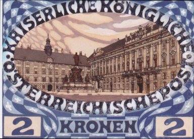 Design For The Stamp Jubilee austriaco con vista Vienna Ho