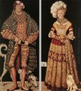 Porträtt av Henrik fromme Duke Of Sachsen och hans fru Kathari