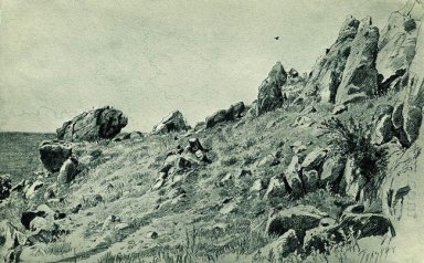 Rocas en la playa Gursuf 1879