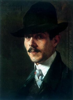 Portrait of painter Oumvertos Argyros
