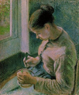 campesina bebe su café de 1881