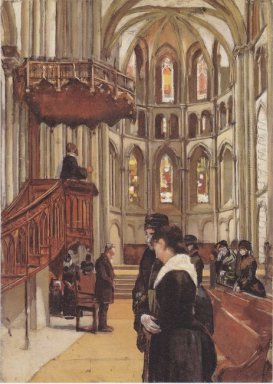 La prière dans la cathédrale Saint-Pierre de Genève 1882