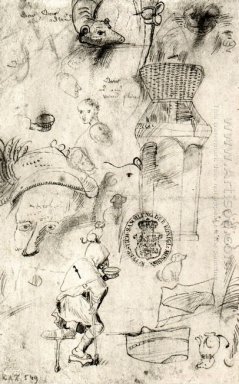 Verschillende schetsen en Een Bedelaar 1516