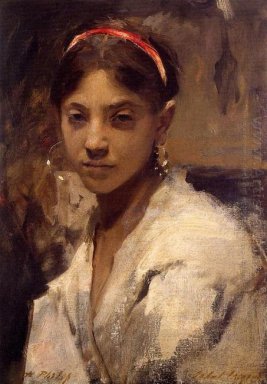 Huvud av en Capri flicka 1878