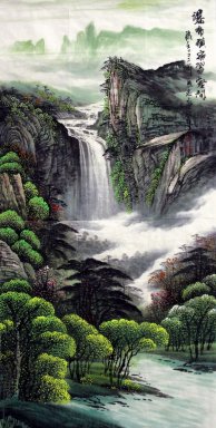 Montagne e cascata - Pittura cinese