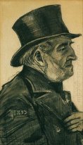 Un hombre de hospicio en un sombrero de copa 1882