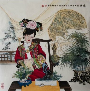 Belle peinture dame chinoise