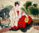 Pause déjeuner fille - Peinture chinoise